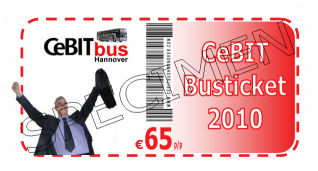 CeBIT Hannover busticket 2010 specimen