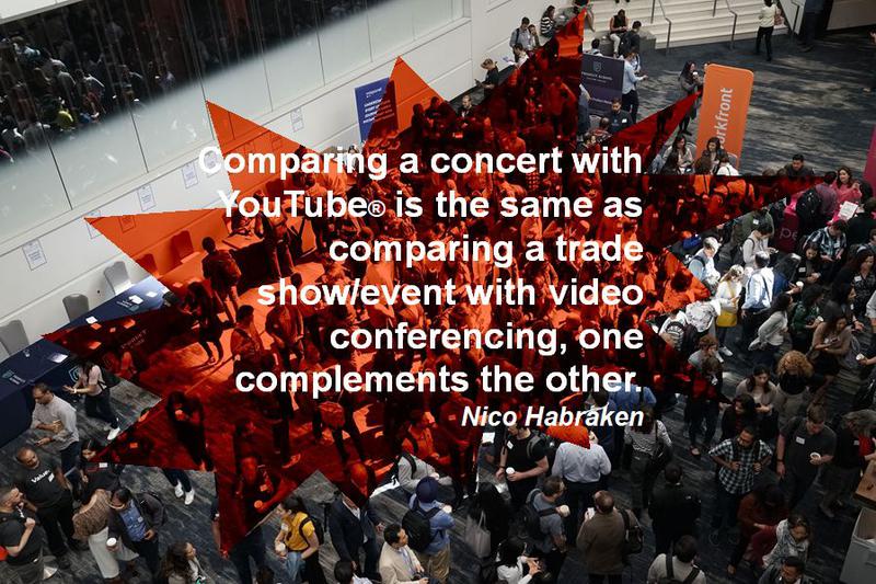 Comparing a concert with YouTube is the same as comparing a trade show with video conferencing, one complements the other.